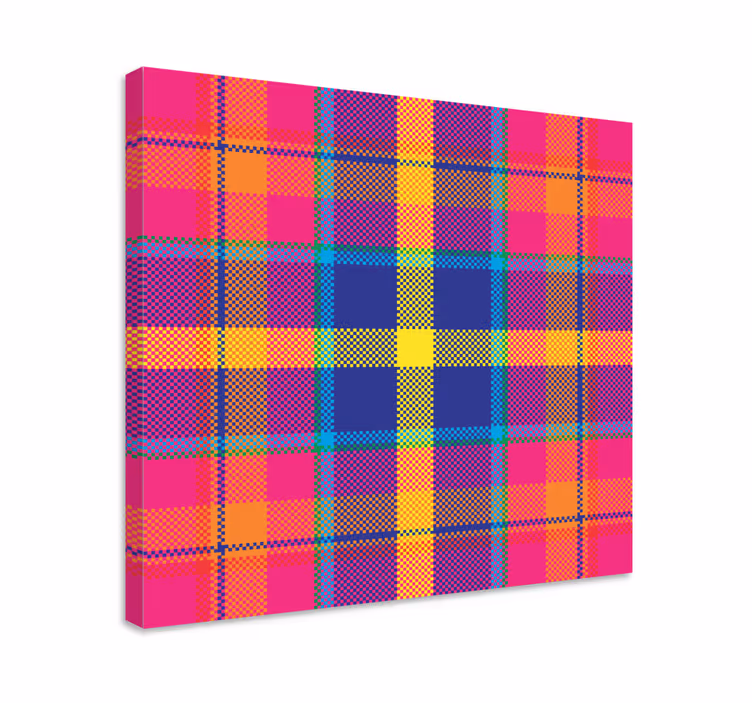 Obraz z geometrických tvarov v pestrých kockách - Tenstickers