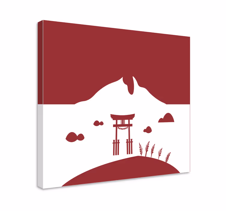Japonská štruktúra s moderným obrazy na stenuna jazere - Tenstickers