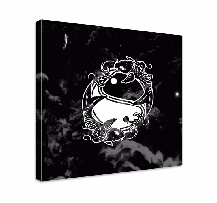 obrazy na stenu jin -jang vyváženie rýb zen - Tenstickers