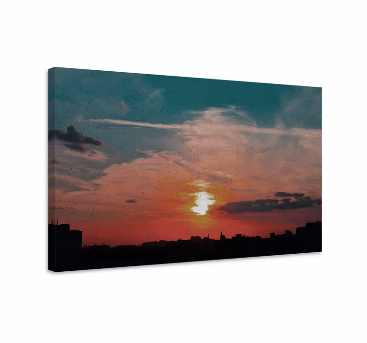 Obraz panoráma súmrak mestského horizontu - Tenstickers
