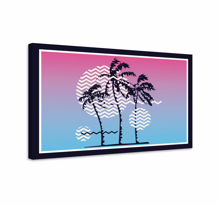 Retro západ slnka palmy retro obrazy na stenu - Tenstickers