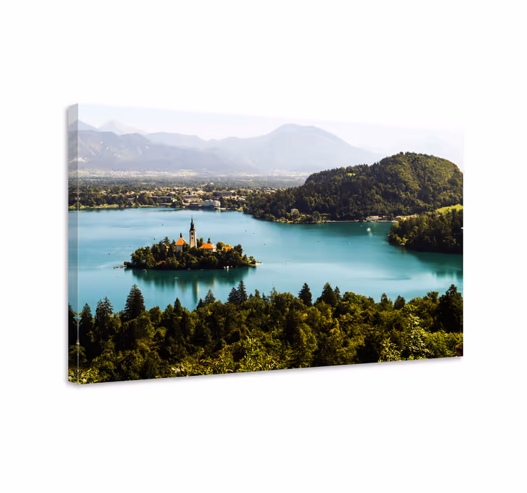 obraz panoráma pokojný jazerný ostrov - Tenstickers