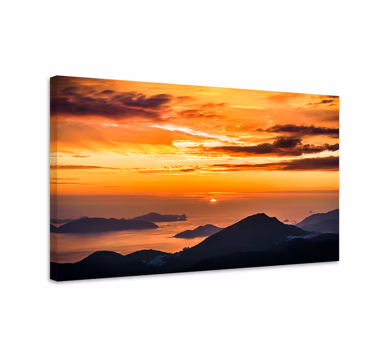 Obraz panoráma Úchvatný západ slnka nad horami - Tenstickers