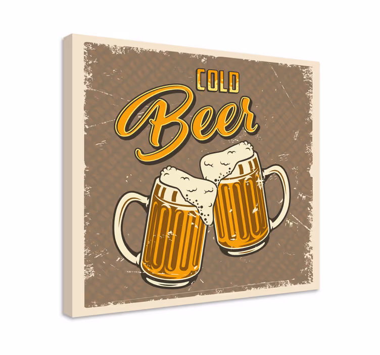 Studené pivo retro špinavý efekt bar na plátne - Tenstickers