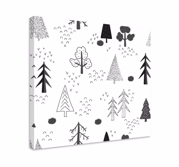 Biele minimalistické stromy severské obrazy na plátne - Tenstickers