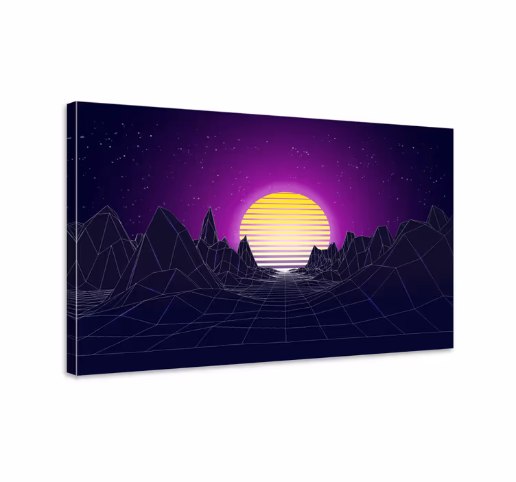 Moderný obraz geometrického západu slnka - Tenstickers