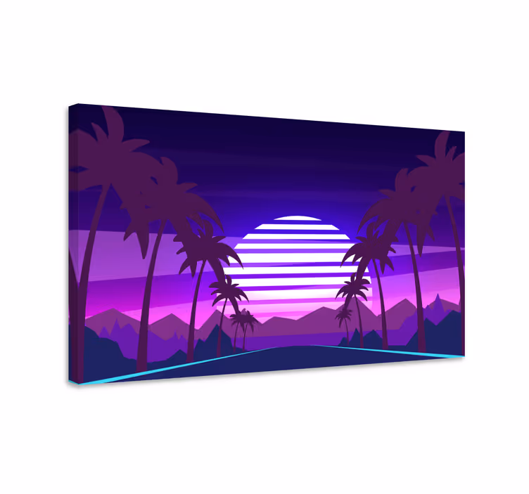 Diaľničné retro obrazy na stenu v štýle vaporwave - Tenstickers
