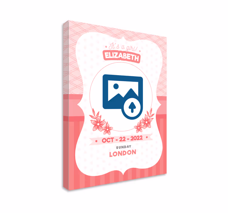 Obraz pre bábätko personalizované ružové oznámenie - Tenstickers
