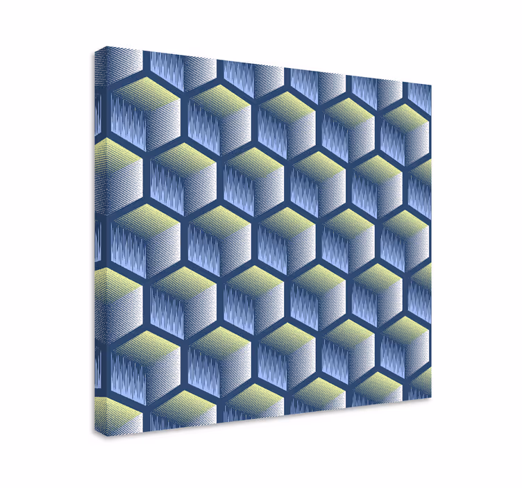 Obraz z geometrických tvarov hexagonálny kockový vzor - Tenstickers