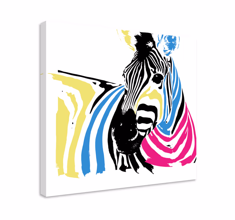 Obraz zvierat zebra s žiarivými pruhmi - Tenstickers