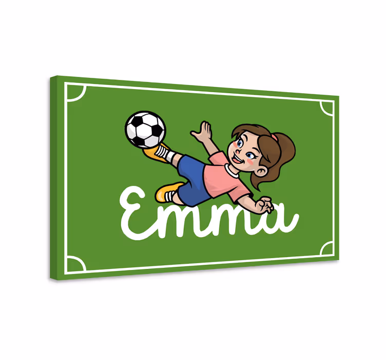 Personalizované obrazy na stenu dievčenského futbalistu - Tenstickers