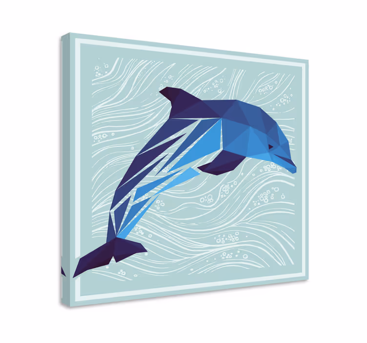 Obrazy na obrazy na stenus geometrickými zvieratami delfínmi - Tenstickers