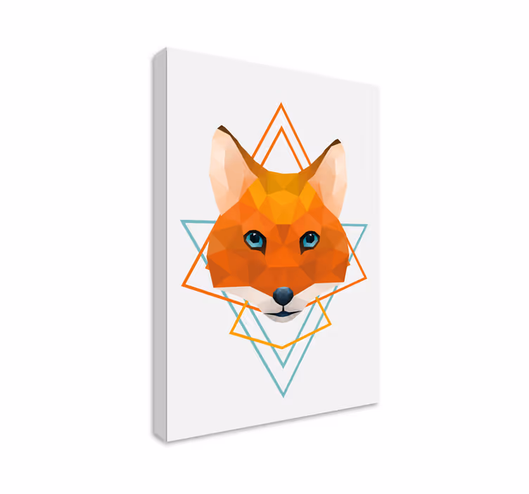 3d obraz na stenu polygonálna hlava líšky - Tenstickers