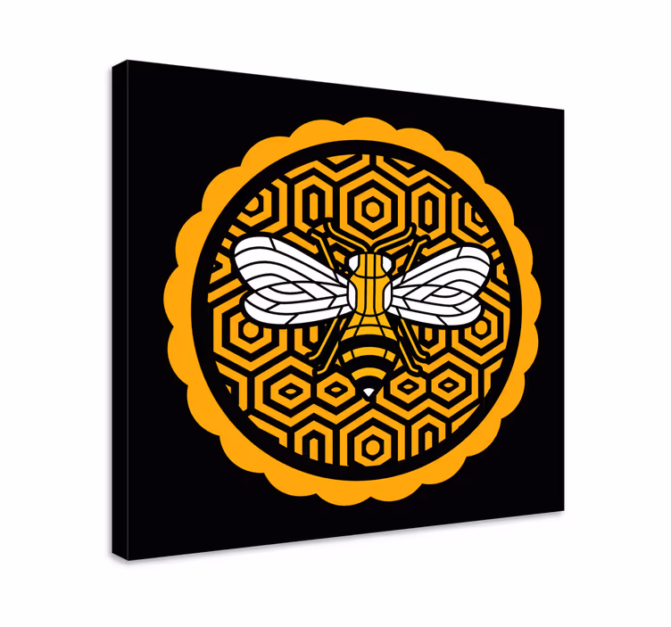 Obraz zvierat včela s hexagónmi - Tenstickers