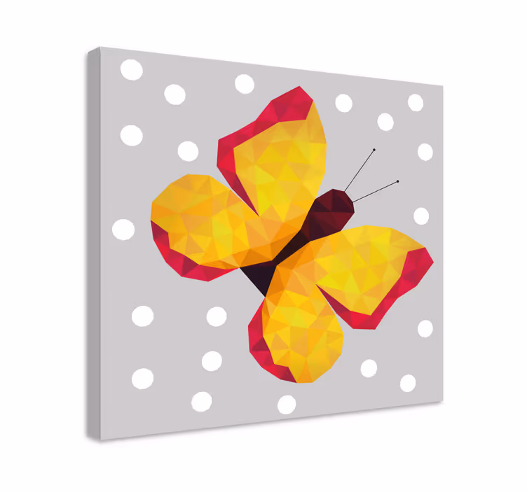 obraz motýle žlté geometrické krídla - Tenstickers