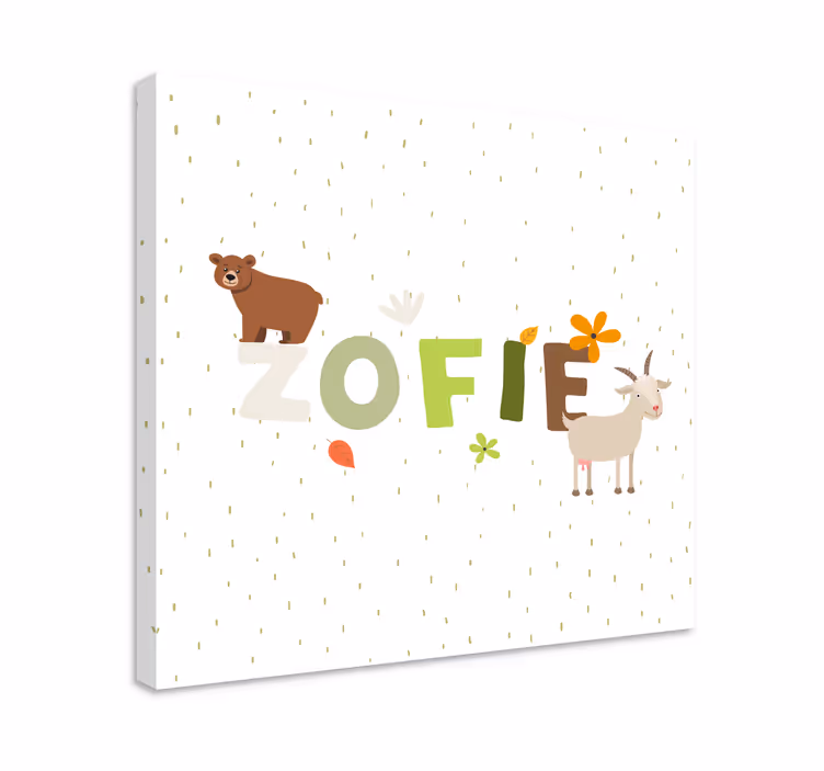 Obraz s menom a zvieratkami - Tenstickers
