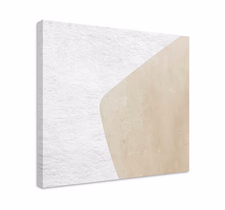 Minimalistický obraz biely a béžový - Tenstickers