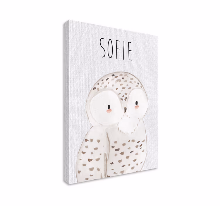 obraz do detskej izby portrét sovy s menom - Tenstickers