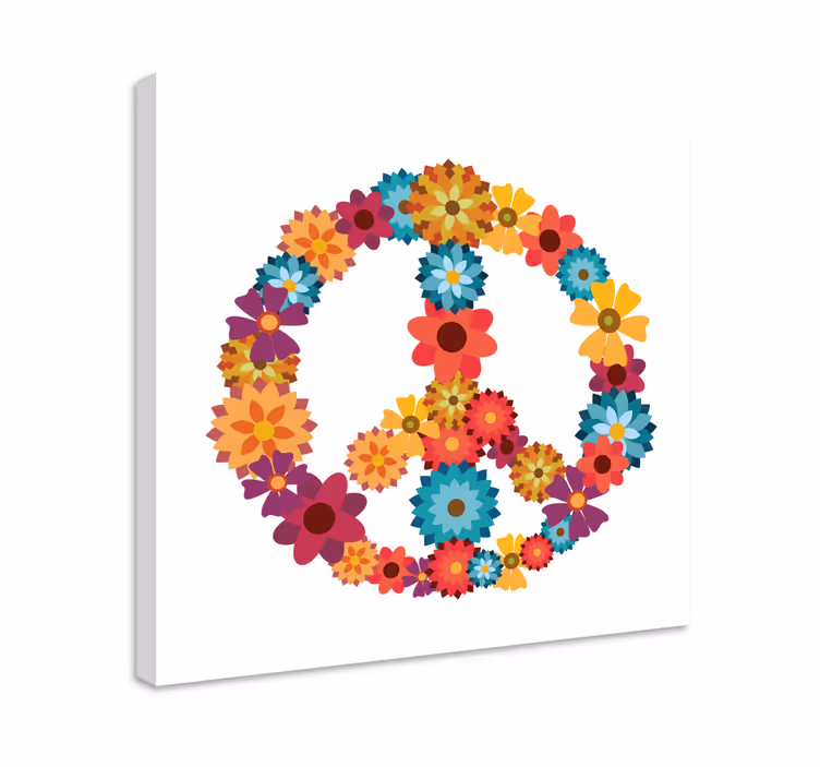 obraz na stenu kvety symbol hippies - Tenstickers