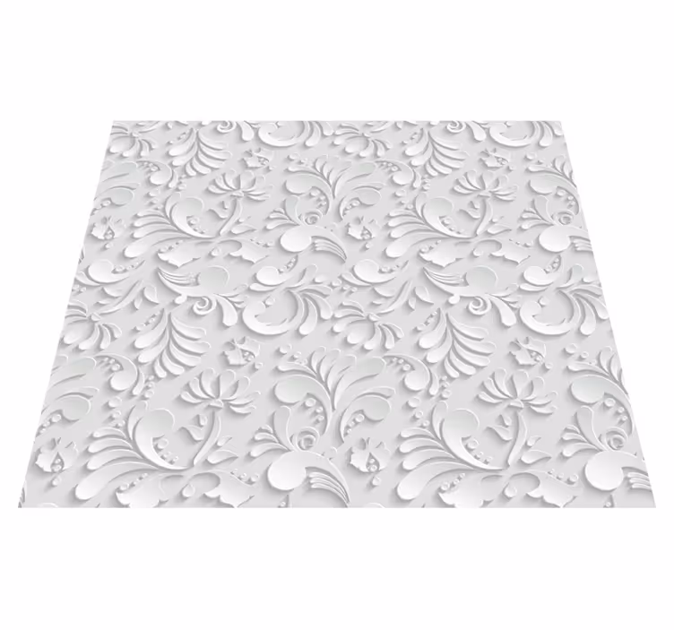 biely vinylový koberec 3d kvetinový vzor - Tenstickers
