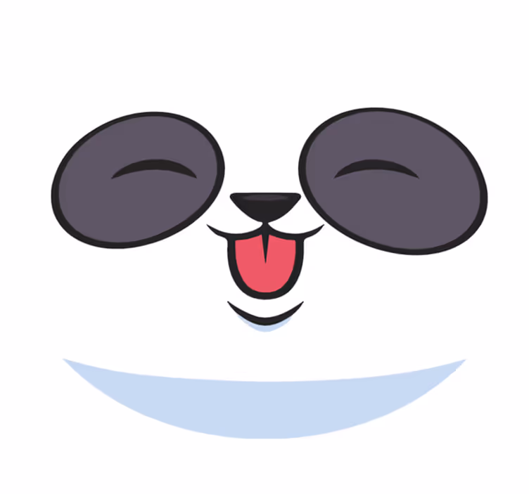 biely vinylový koberec tvár pandy - Tenstickers