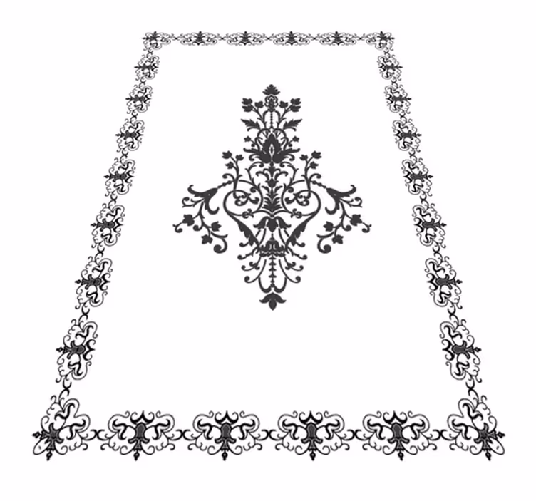biely vinylový koberec zostarnutý damask - Tenstickers
