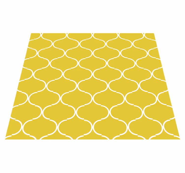 žltý vinylový koberec geometrický vzor čiary - Tenstickers