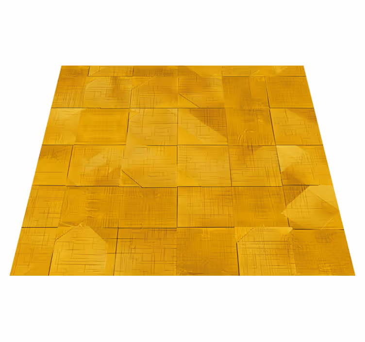 žltý vinylový koberec geometrické štvorce - Tenstickers