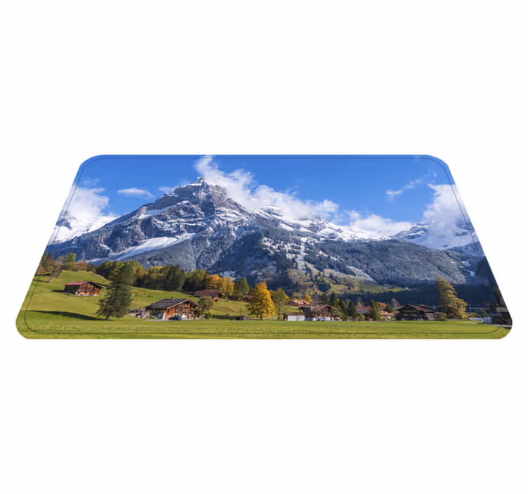 vinylový koberec do kúpelne výhľad na alpy - Tenstickers