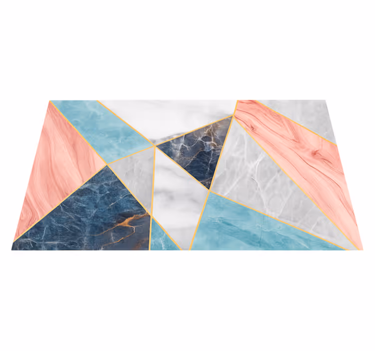 Mramorový vinylový koberec farebný geometrický dizajn - Tenstickers
