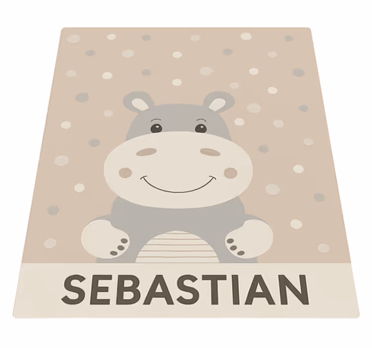 rôzne vinylové koberce pre deti béžový hroch na mieru - Tenstickers