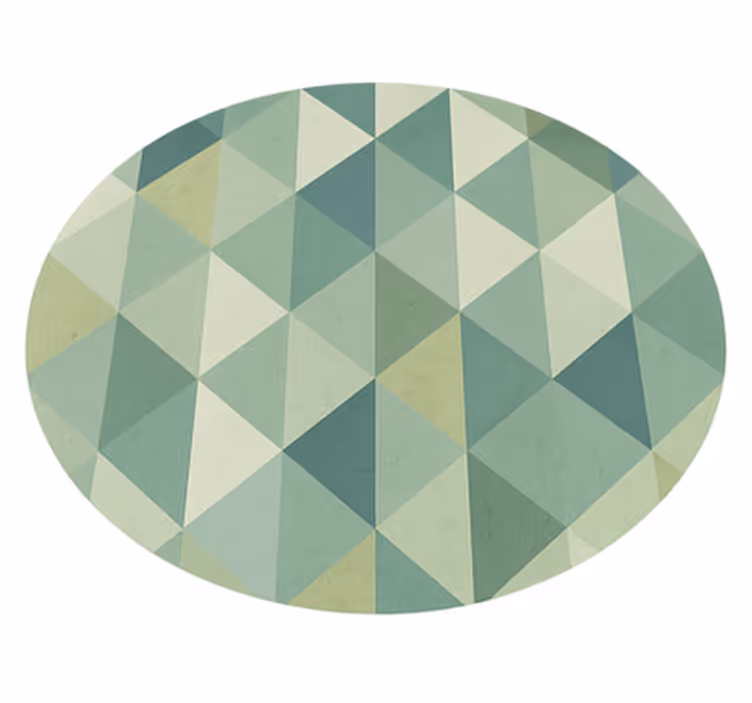 zelený vinylový koberec geometrický trojuholníkový dizajn - Tenstickers