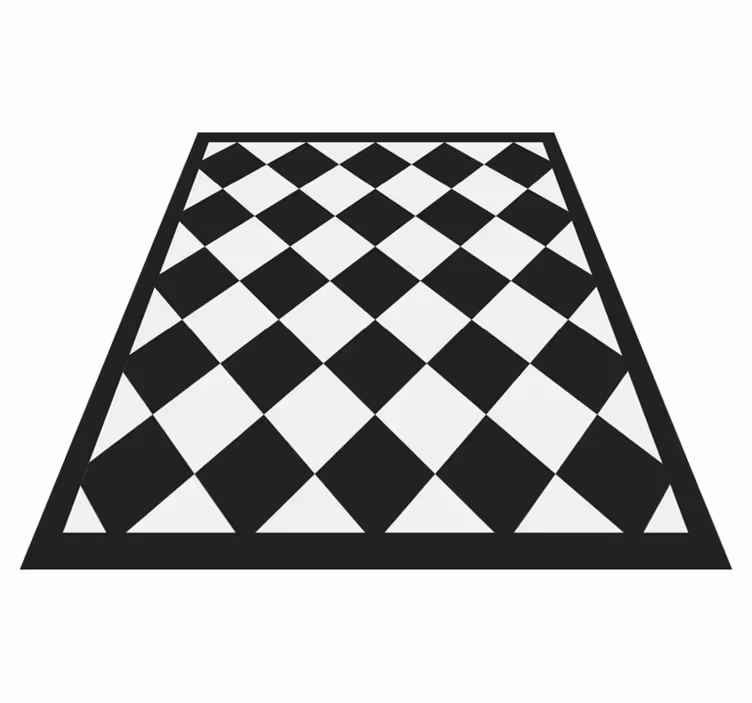 štvorcový vinylový koberec diagonálne čierne štvorce - Tenstickers