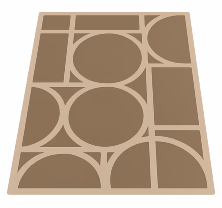 štvorcový vinylový koberec béžový geometrický dizajn - Tenstickers