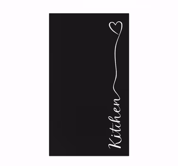 vinylový koberec do kuchyne srdce kurzívne písmeno - Tenstickers