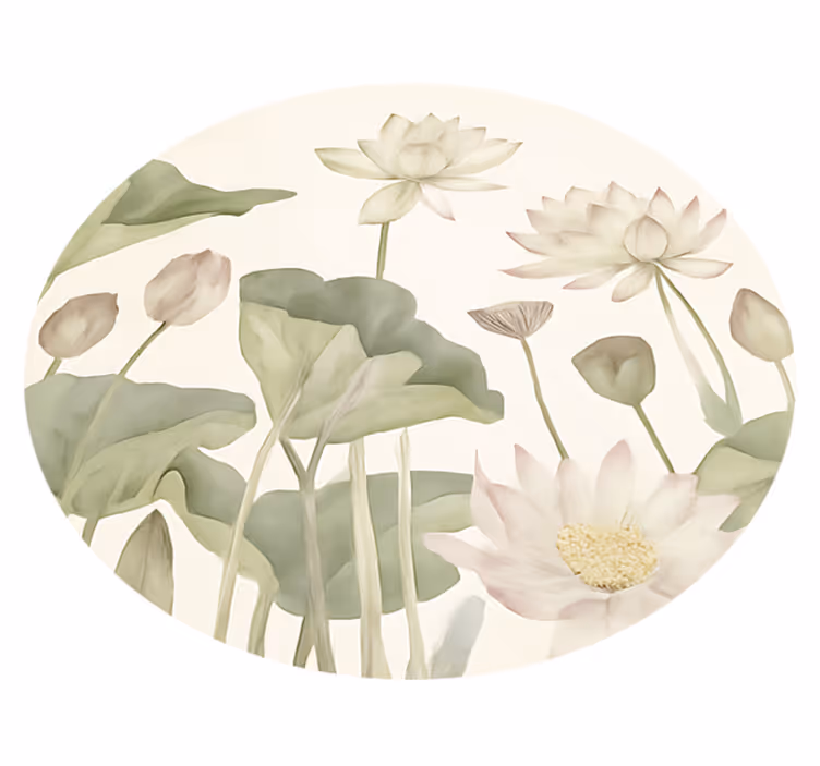 vinylový koberec do jedálne vodnaté botanické kvety - Tenstickers