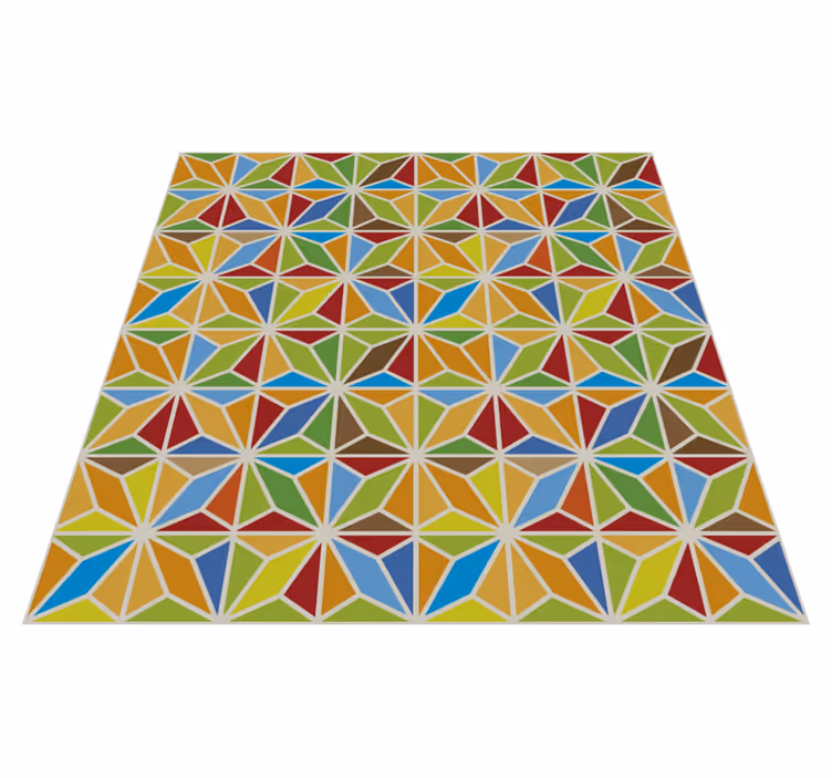 vinylový koberec do jedálne kaleidoskopická geometrická dlaždica - Tenstickers