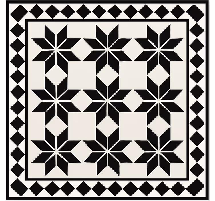 Vinylový koberec kuchyne monochromatický vzor hviezdnych dlazdic - Tenstickers