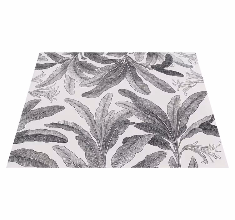 Vinylový koberec do kuchyne s elegantnými šedými palmami - Tenstickers