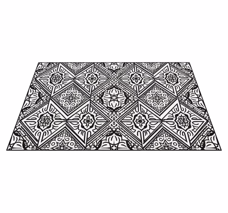 Vinylový koberec do kuchyne odvážny kontrast kaleidoskop - Tenstickers