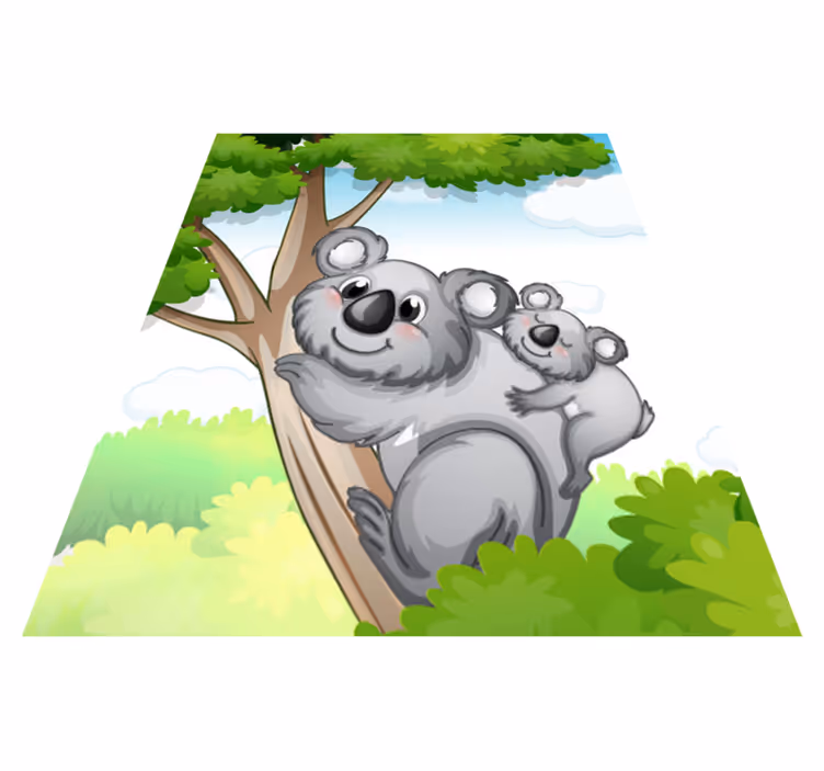 Vinylové koberce zvieratá matka a mláďa koala - Tenstickers