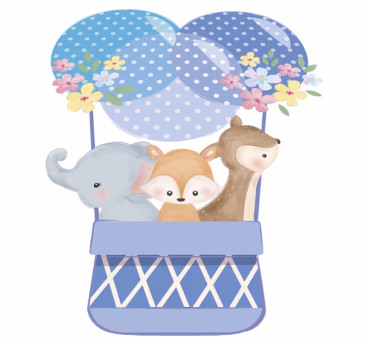 Vinylové koberce zvieratá akvarelové balóniky - Tenstickers