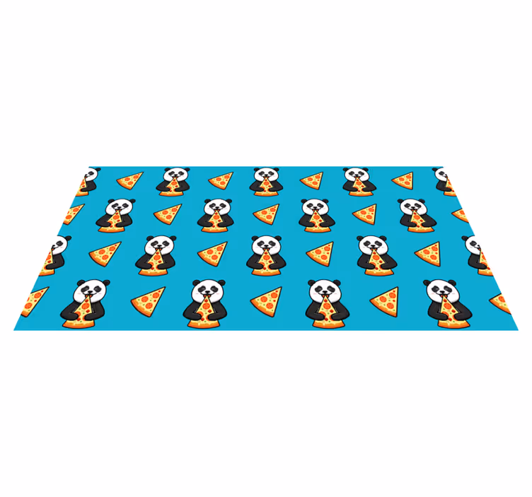 Vinylové koberce zvieratá panda s pizzou - Tenstickers