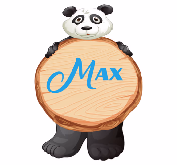 Vinylové koberce zvieratá panda s menom - Tenstickers