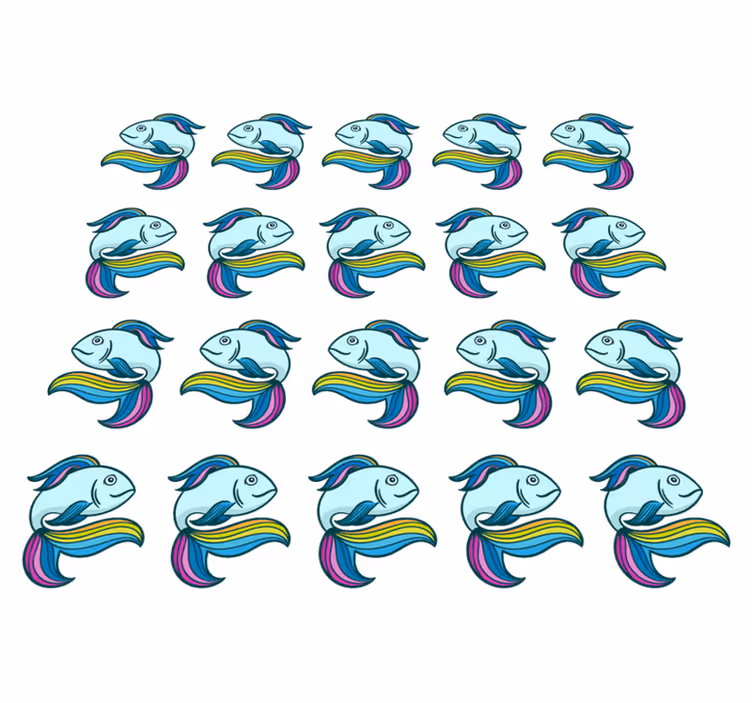 Vinylové koberce zvieratá modré neonové ryby - Tenstickers