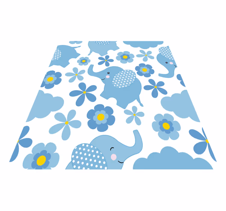 Vinylové koberce zvieratá modré sloníky - Tenstickers