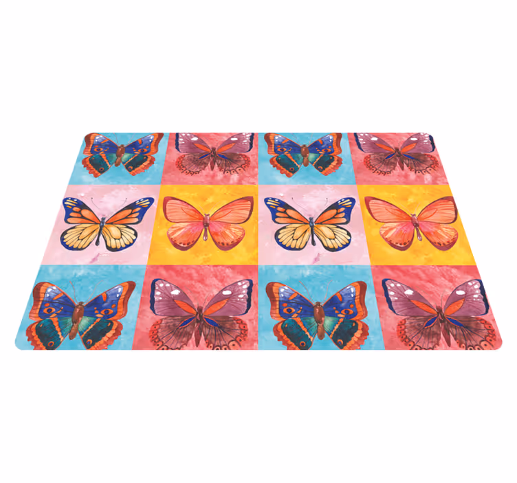 Vinylové koberce zvieratá s multicolor motýľmi - Tenstickers