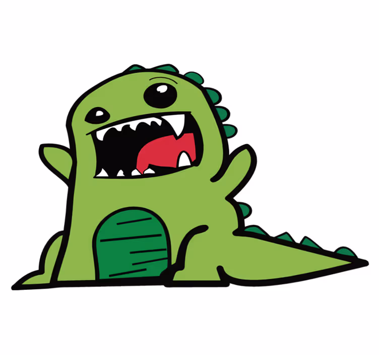 Vinylové koberce zvieratá zelený strašidelný dinosaurus - Tenstickers