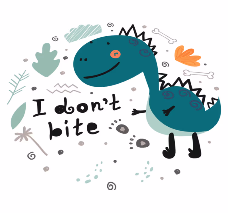 Vinylové koberce zvieratá dinosaurus zelený usmievavý - Tenstickers