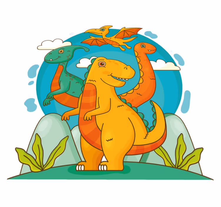 Vinylové koberce zvieratá dinosaurov v džungli - Tenstickers